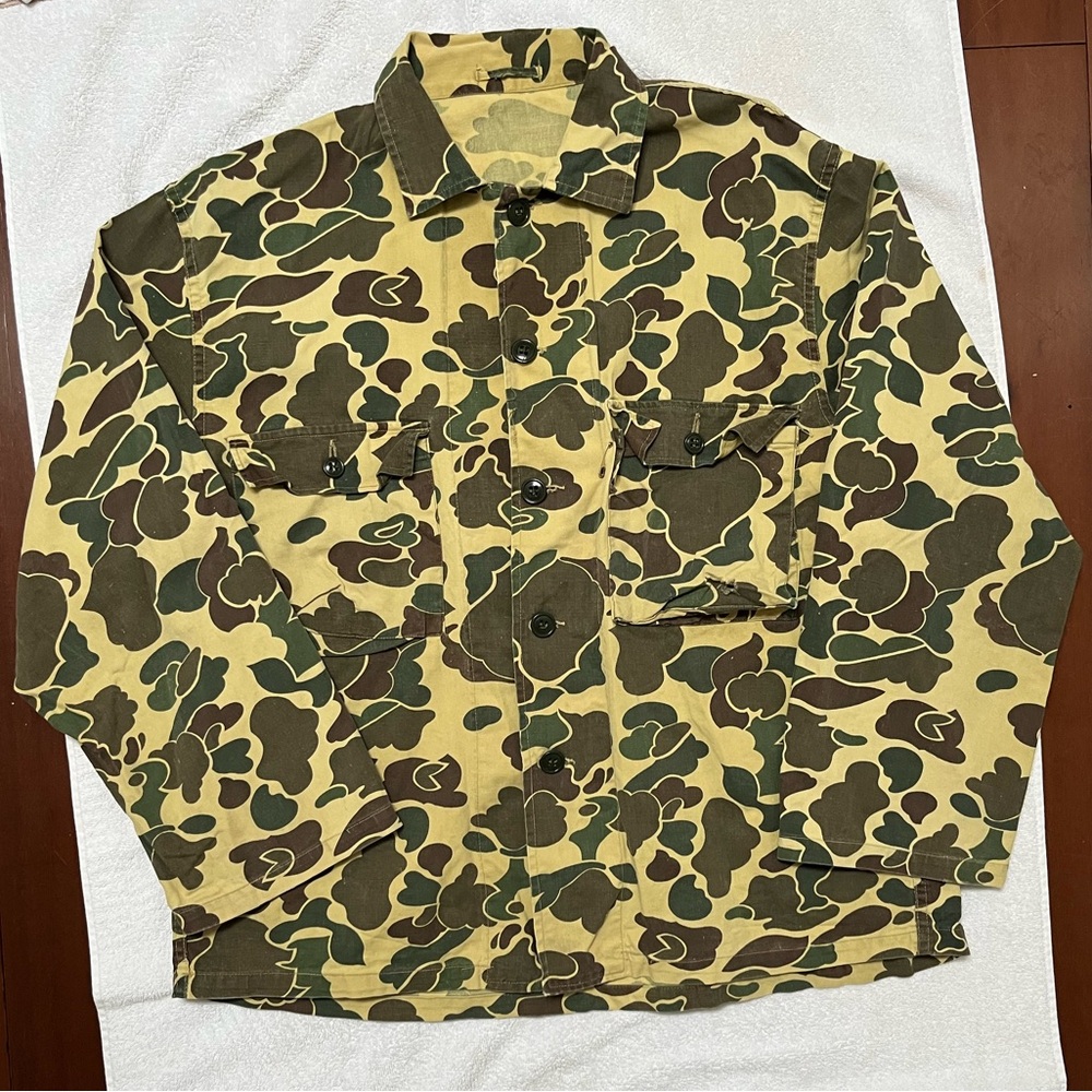 Camo-style Canvas Chore Coat, Size M, Unisex
